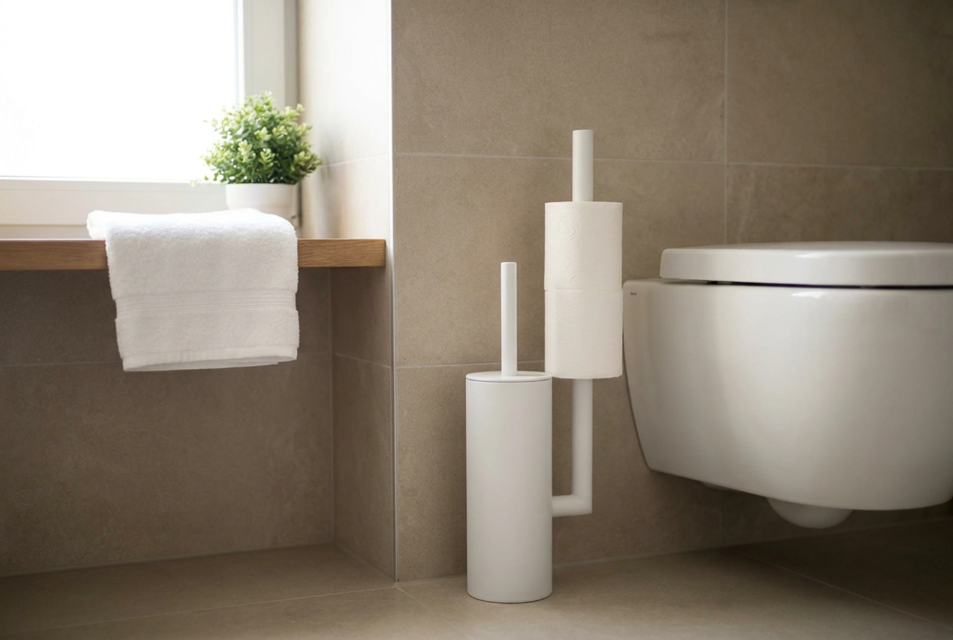 Kako postaviti WC četku s držačem papira u maloj kupaonici