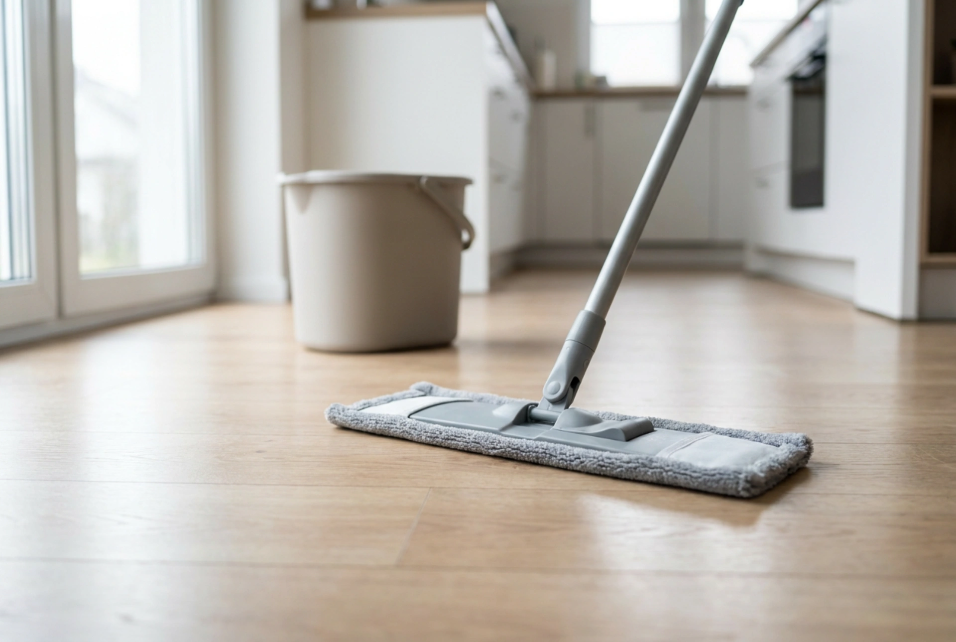 Plosnati mop s kantom za brzo čišćenje laminata i pločica