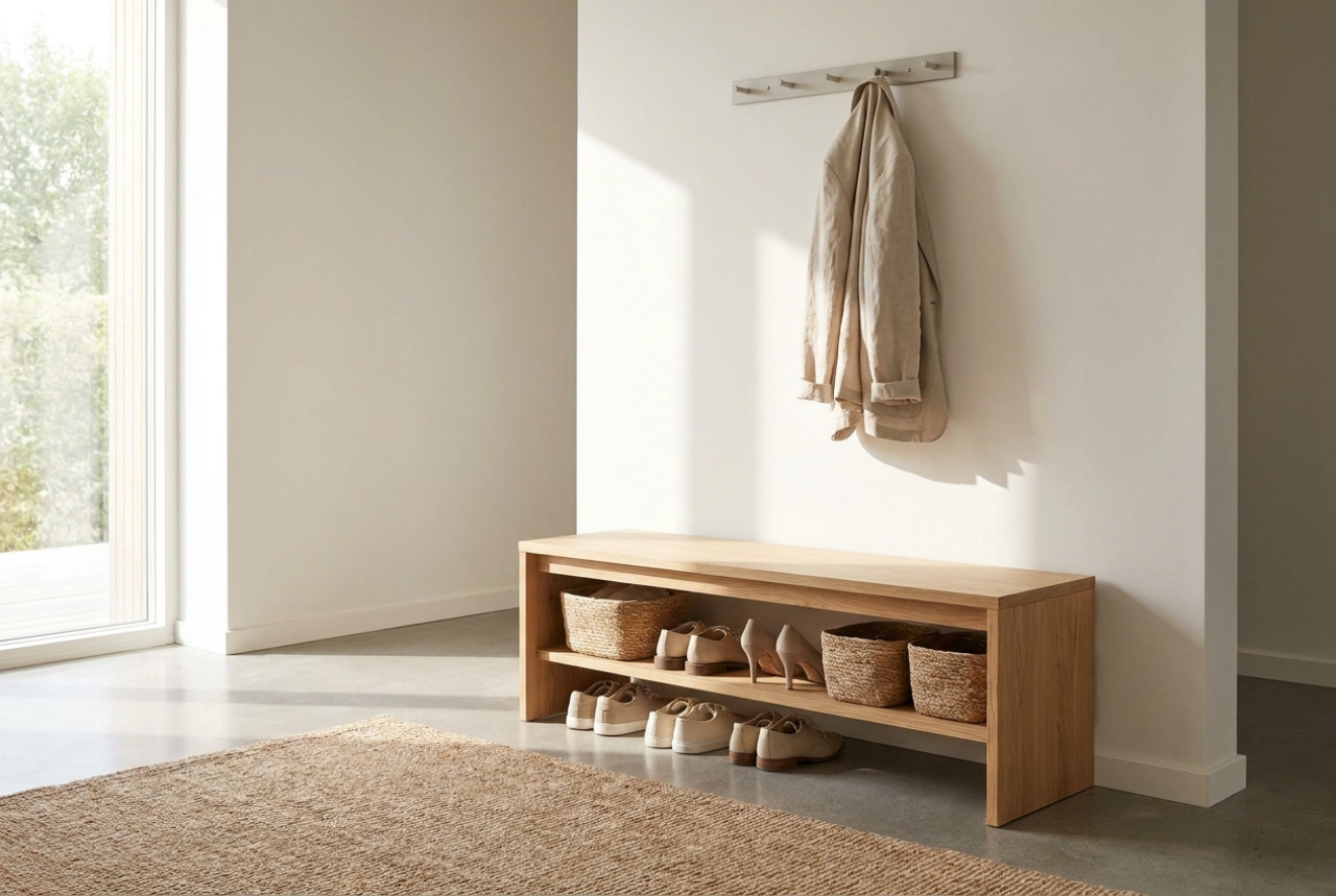 Kako postaviti ormarić za cipele s klupom i vješalicom